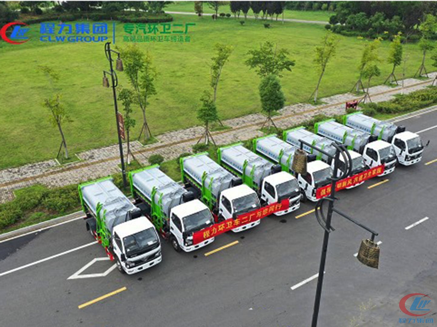 程力集團(tuán)國六東風(fēng)福瑞卡5方餐廚垃圾車批量交車