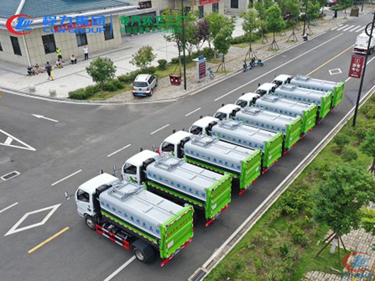 程力集團(tuán)國六東風(fēng)福瑞卡5方餐廚垃圾車批量交車