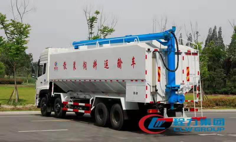 程力東風天龍前四后八飼料車側(cè)面圖